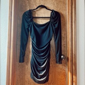 Black Mini Dress with mesh sleeves | Never Worn